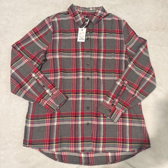 Marine Layer Viola LS relaxed rainbow Plaid Button-Up Long-Sleeve Shirt medium - Picture 3 of 14